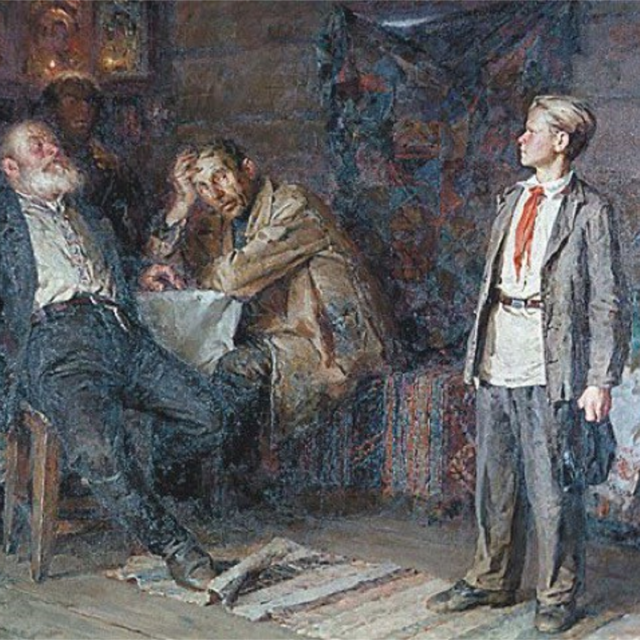 Репродукция картины художника Никиты Чебакова «Павлик Морозов» (1952 год)